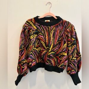 Farm Rio Shiny Zebra Sweater